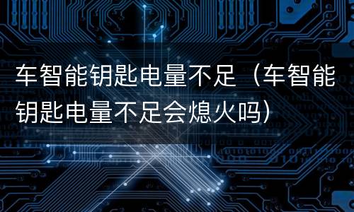 车智能钥匙电量不足（车智能钥匙电量不足会熄火吗）