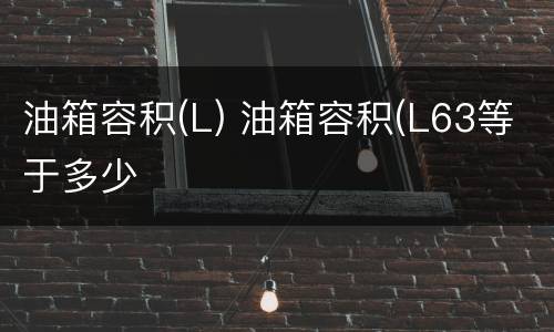 油箱容积(L) 油箱容积(L63等于多少