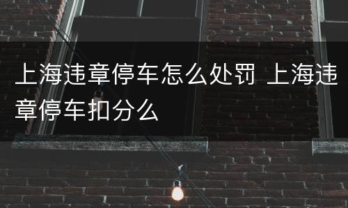 上海违章停车怎么处罚 上海违章停车扣分么