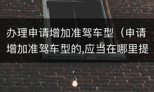 办理申请增加准驾车型（申请增加准驾车型的,应当在哪里提出申请）