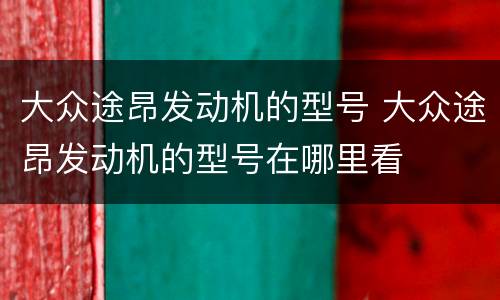 大众途昂发动机的型号 大众途昂发动机的型号在哪里看