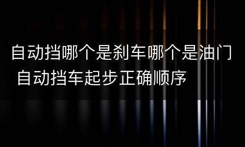 自动挡哪个是刹车哪个是油门 自动挡车起步正确顺序