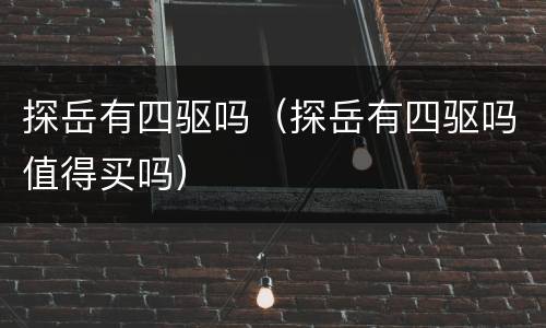 探岳有四驱吗（探岳有四驱吗值得买吗）