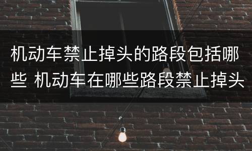 机动车禁止掉头的路段包括哪些 机动车在哪些路段禁止掉头