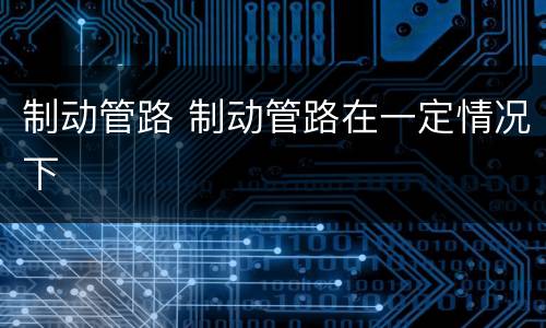 制动管路 制动管路在一定情况下