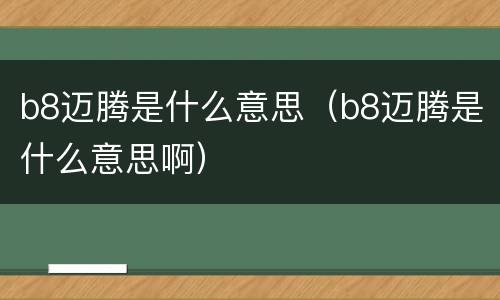 b8迈腾是什么意思（b8迈腾是什么意思啊）