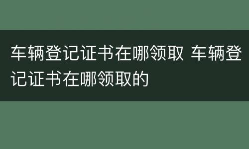车辆登记证书在哪领取 车辆登记证书在哪领取的