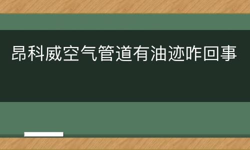 昂科威空气管道有油迹咋回事