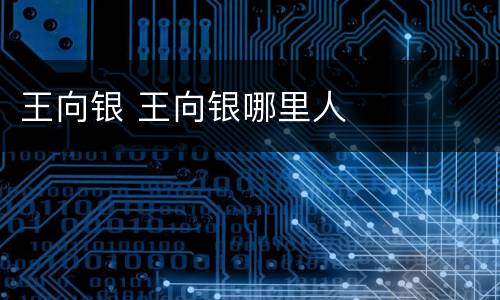 王向银 王向银哪里人