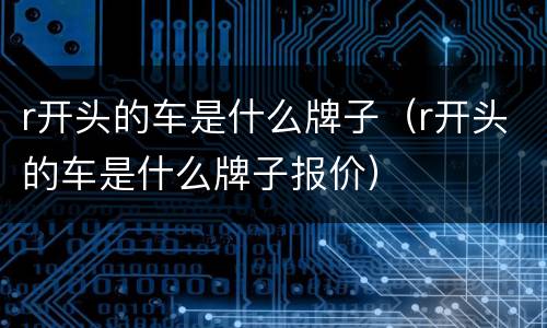 r开头的车是什么牌子（r开头的车是什么牌子报价）
