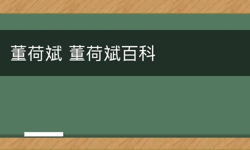 董荷斌 董荷斌百科