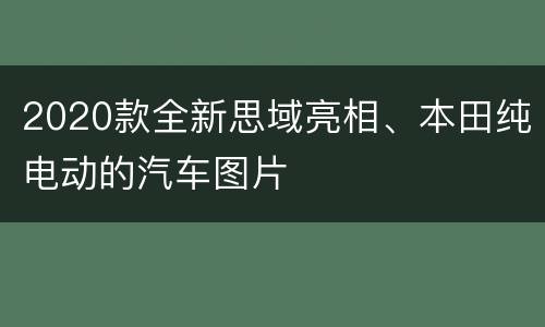 2020款全新思域亮相、本田纯电动的汽车图片