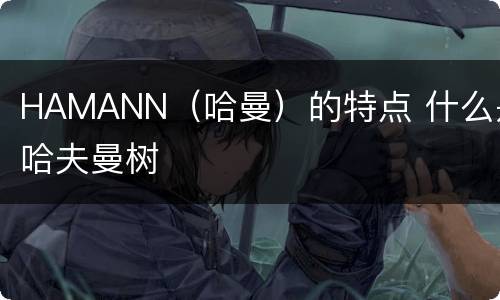HAMANN（哈曼）的特点 什么是哈夫曼树