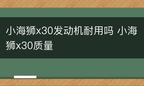 小海狮x30发动机耐用吗 小海狮x30质量