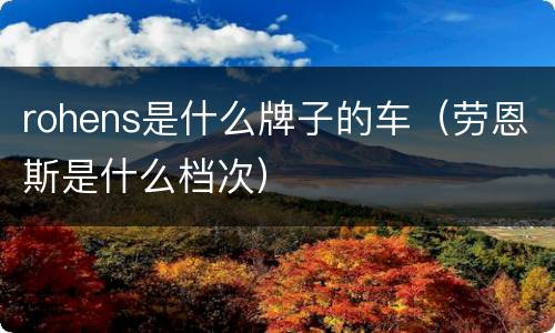 rohens是什么牌子的车（劳恩斯是什么档次）