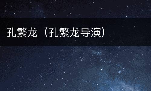 孔繁龙（孔繁龙导演）