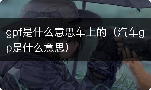 gpf是什么意思车上的（汽车gp是什么意思）