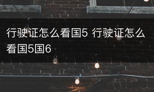 行驶证怎么看国5 行驶证怎么看国5国6