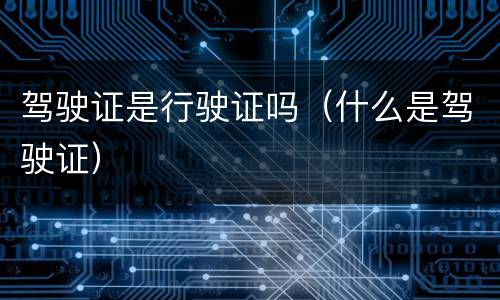 驾驶证是行驶证吗（什么是驾驶证）