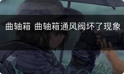 曲轴箱 曲轴箱通风阀坏了现象