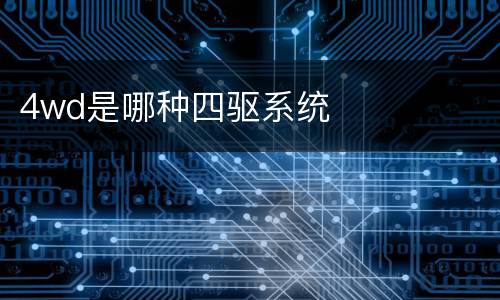 4wd是哪种四驱系统