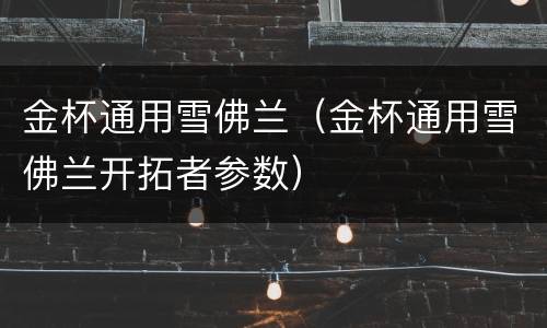 金杯通用雪佛兰（金杯通用雪佛兰开拓者参数）