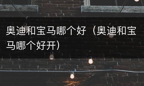 奥迪和宝马哪个好（奥迪和宝马哪个好开）