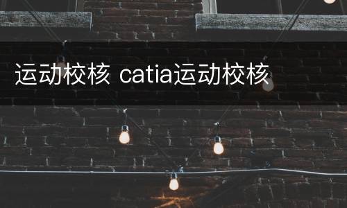 运动校核 catia运动校核