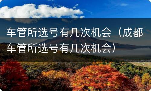 车管所选号有几次机会（成都车管所选号有几次机会）