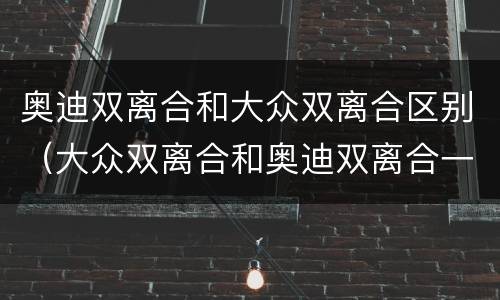 奥迪双离合和大众双离合区别（大众双离合和奥迪双离合一样吗）
