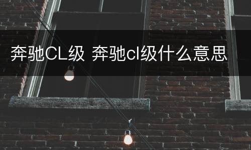 奔驰CL级 奔驰cl级什么意思