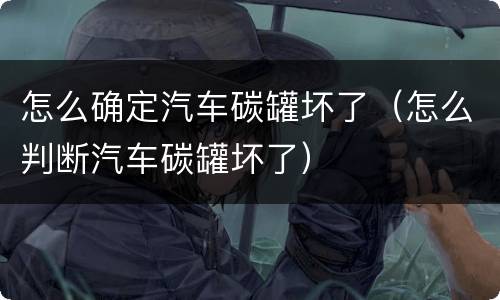 怎么确定汽车碳罐坏了（怎么判断汽车碳罐坏了）
