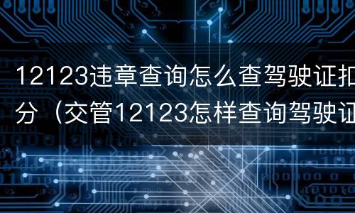 12123违章查询怎么查驾驶证扣分（交管12123怎样查询驾驶证扣分）