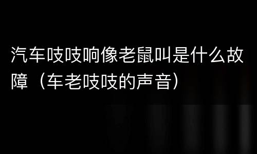 汽车吱吱响像老鼠叫是什么故障（车老吱吱的声音）