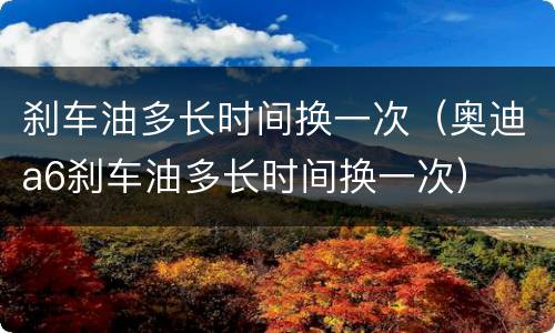刹车油多长时间换一次（奥迪a6刹车油多长时间换一次）