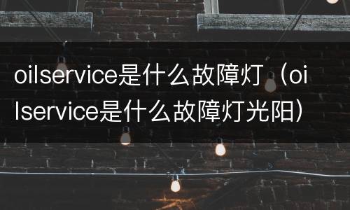 oilservice是什么故障灯（oilservice是什么故障灯光阳）