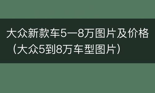大众新款车5一8万图片及价格（大众5到8万车型图片）