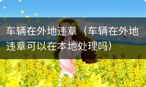 车辆在外地违章（车辆在外地违章可以在本地处理吗）