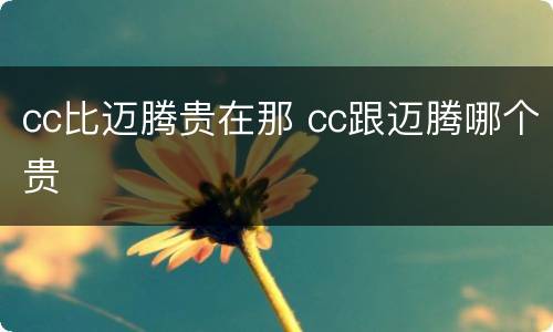 cc比迈腾贵在那 cc跟迈腾哪个贵