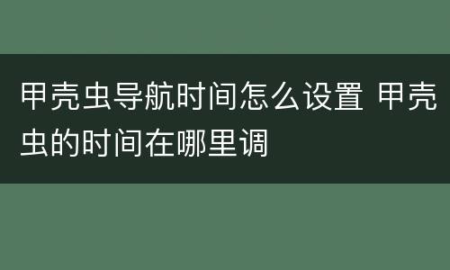 甲壳虫导航时间怎么设置 甲壳虫的时间在哪里调