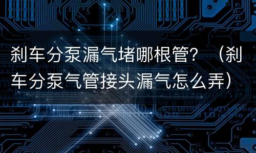 刹车分泵漏气堵哪根管？（刹车分泵气管接头漏气怎么弄）
