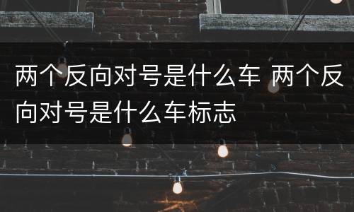 两个反向对号是什么车 两个反向对号是什么车标志