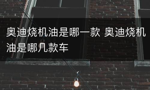 奥迪烧机油是哪一款 奥迪烧机油是哪几款车