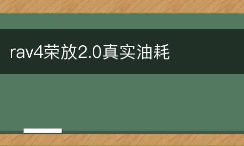 rav4荣放2.0真实油耗