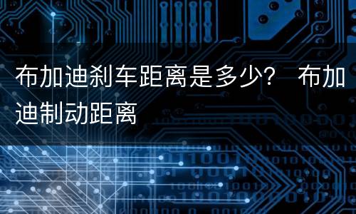 布加迪刹车距离是多少？ 布加迪制动距离