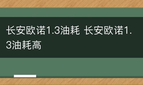 长安欧诺1.3油耗 长安欧诺1.3油耗高