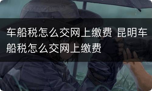 车船税怎么交网上缴费 昆明车船税怎么交网上缴费