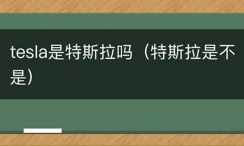 tesla是特斯拉吗（特斯拉是不是）