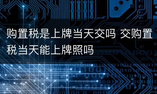 购置税是上牌当天交吗 交购置税当天能上牌照吗