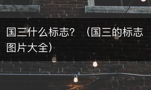 国三什么标志？（国三的标志图片大全）